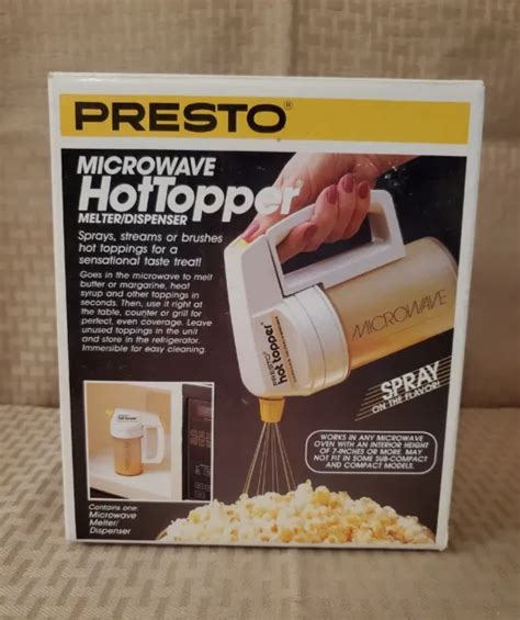 New Vtg Presto Hot Topper Microwave Butter Melter Dispenser Popcorn