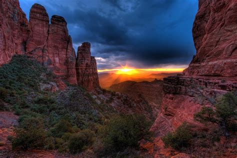 Sunset Over Cathedral Rock In Sedona Arizona By Michael Wilson