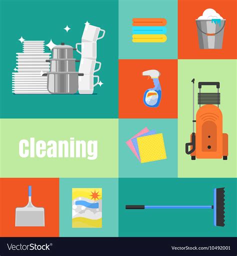 Cleaning Icons Set Royalty Free Vector Image Vectorstock