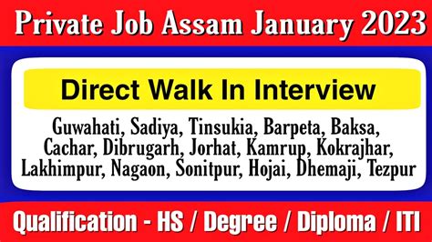 Private Job In Assam January Assam Private Job Vacancy Nagaon