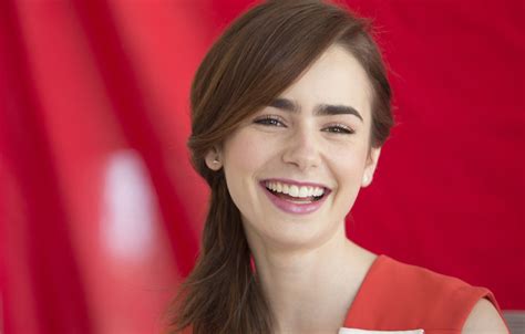 Wallpaper Smile Laughter Actress Laughs Lily Collins Images For