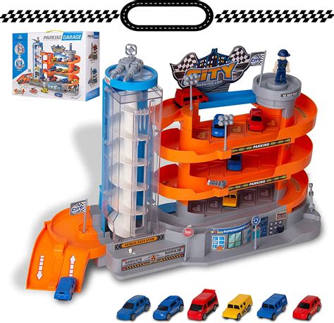 Neatotek 4 Level Garage Toy Set Car Vehicle Building Parking Lot Race