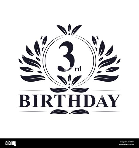 Celebración De 3 Cumpleaños Diseño De Logotipo De 3 Años De Lujo Imagen Vector De Stock Alamy