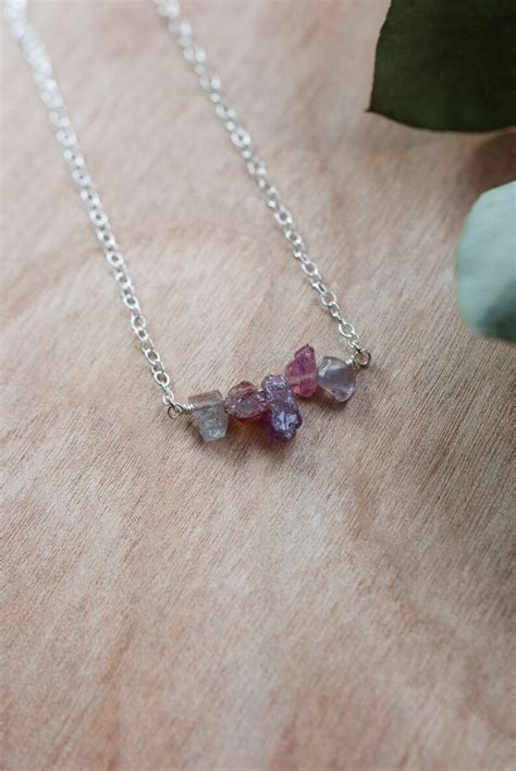 Raw Crystal Necklace Silver Sapphire Necklace Precious Stone Etsy Uk