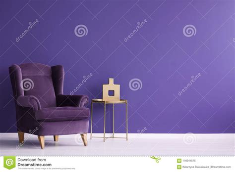 Minimal Violet Living Room Interior Stock Image Image Of Minimal