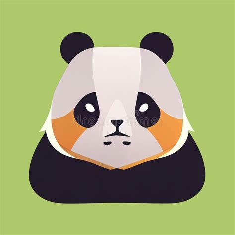 Muzzle Panda Avatar Stylized Portrait Of A Panda Bear Simple Panda