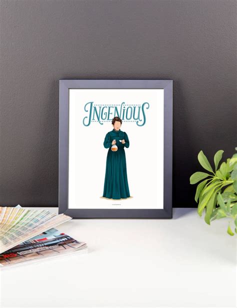 Framed Marie Curie Ingenious Poster The Future Is Female Etsy