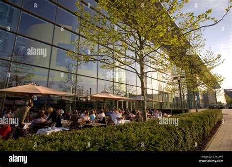 Piazza Restaurant Diners Outside The Volkswagen Groups Autostadt Car