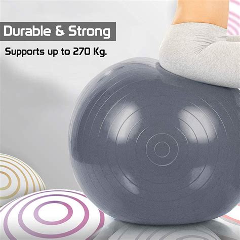 Fitsy Anti Burst Yoga Exercise Gym Ball With Foot Pump 85 Cm