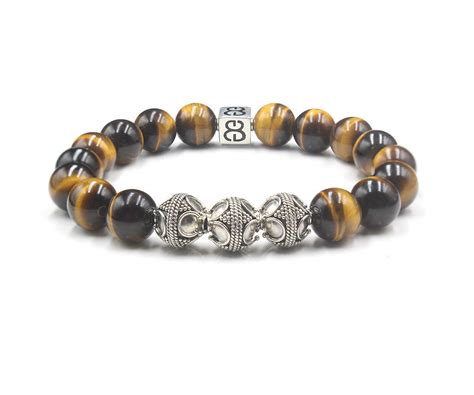 Amazon Com Men S Tiger S Eye Bracelet Tiger S Eye And Sterling Silver