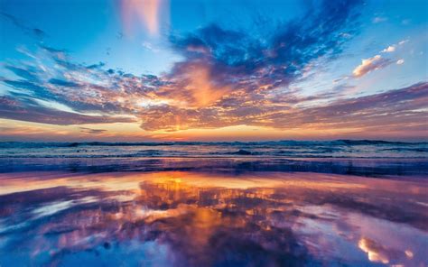 1440x900 Ocean Sky Sunset Beach 1440x900 Resolution Hd 4k Wallpapers