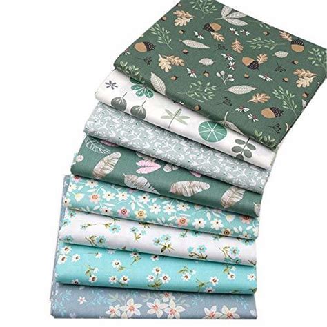 Green Floral Fat Quarters Fabric Bundles Precut Quilt Sewing Quilting Fabric Fabric