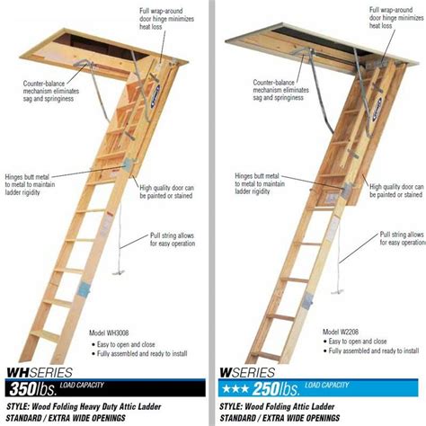 Werner Wooden Attic Ladders Ceiling Height 7 Ft To 10 Ft 4 In