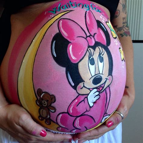 Bellypainting Minnie On The Moon Federica Bellypainting Panzas De