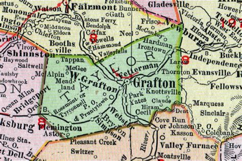 Taylor County West Virginia 1911 Map By Rand Mcnally Grafton
