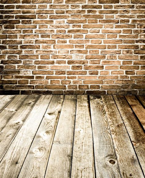 Abstract Brick Wall And Wood Floor — Stock Photo