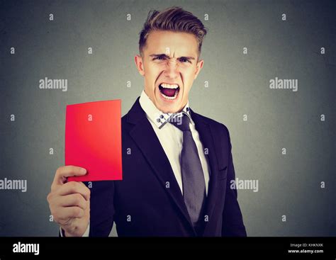 Young Frustrated Man Referee Showing A Red Card Stock Photo Alamy