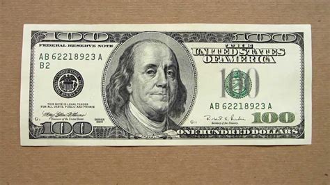 100 Us Dollars Banknote Hundred Us Dollars 1996 Obverse And