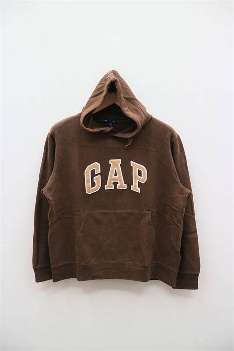 Vintage Gap Big Spell Big Logo Streetwear Brown Hoodies Pullover