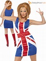 Ladies Ginger Spice Costume Adults Spice Girls Fancy Dress Union Jack ...
