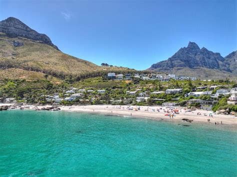Aerial View Of Clifton 4th Beach In Cape Town Stock Photo Image Of