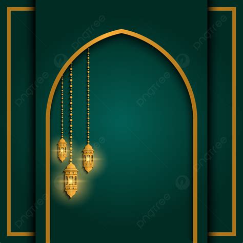 Background Pintu Masjid Hijau Dengan Vektor Desain Latar Belakang