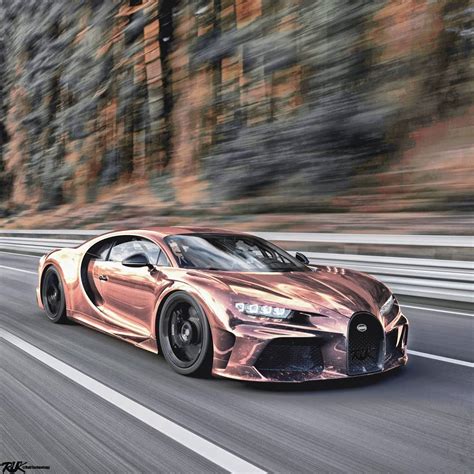 Chrome Rose Gold Bugatti Chiron Super Sport Shows Mirror Spec
