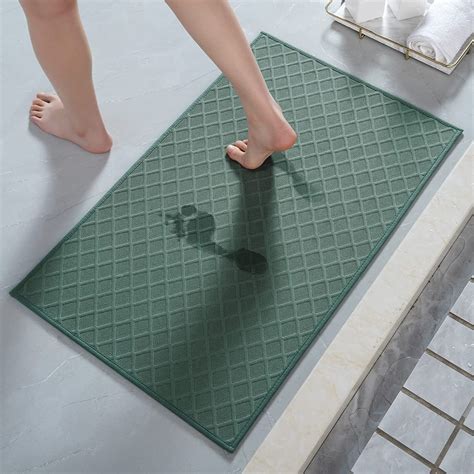 Montvoo Bath Mat Ultra Thin Bathroom Rugs Fit Under Door Waterproof