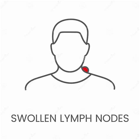 Swollen Lymph Nodes Linear Vector Icon Stock Vector Illustration Of