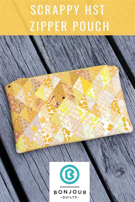 On The Bonjour Quilts Blog Youll Find This Yellow Scrappy Zipper