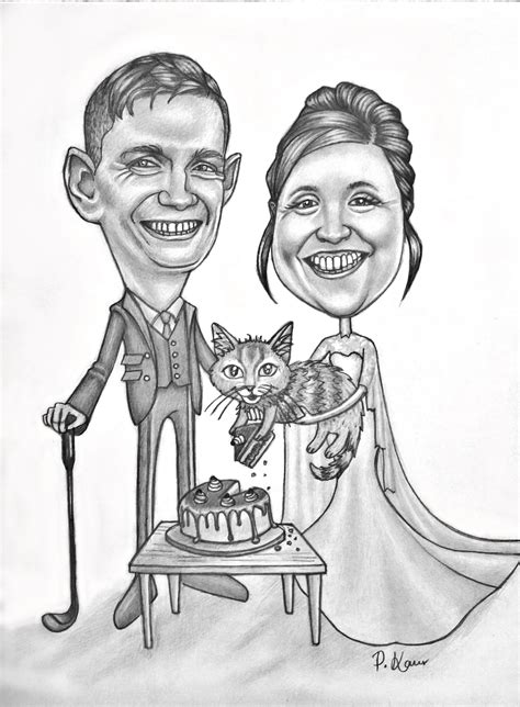 Custom Wedding Couple Illustration Couple Portrait | Etsy | Caricature ...