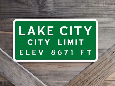 Copy Of City Limit Sign From Lake City Colorado Etsy