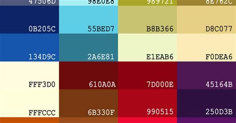 Color Groups W Hex Codes Jewelry Color Group Ideas Pinterest