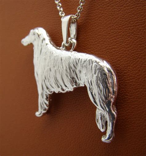 Sterling Silver Borzoi Standing Study Pendant Etsy