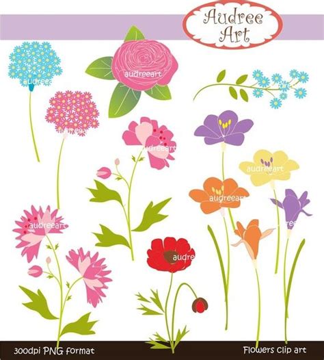 Flower Clip Art Flower Clipart Flower Art Clip Art Stickers Unique