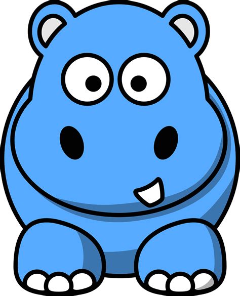 Hippopotamus Blue X Dumielauxepices Cartoon Hippo Clipart Full Size