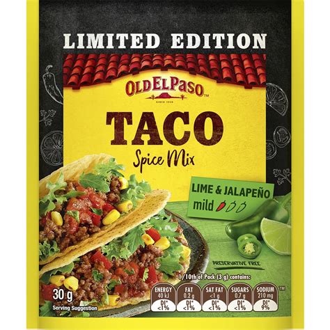 Old El Paso Taco Spice Mix Lime And Jalapeno 30g Woolworths