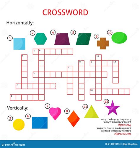 Crucigrama Fácil Nombre Del Rompecabezas Que Forma Para Los Niños En La