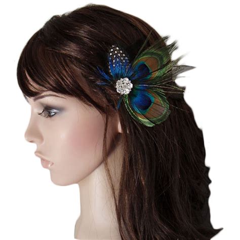 cute peacock feather bridal wedding hair clip headpiece hair accessory g1l5 ebay