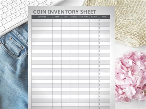Coin Inventory Log Printable Digital Instant Download Etsy