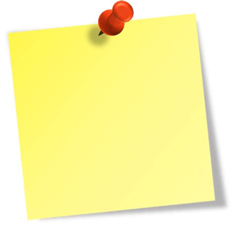 Large Sticky Note With Red Pin Transparent Png Stickpng