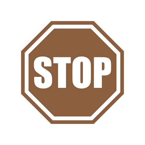Eps10 Brown Vector Stop Sign Or Logo In Simple Flat Trendy Modern Style