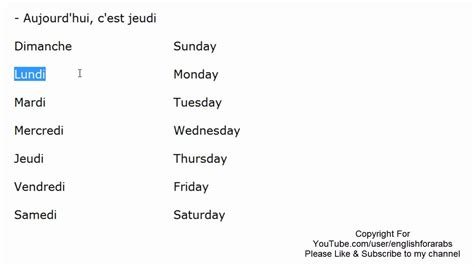 The days of the week in French - French For Beginners - YouTube