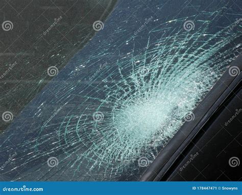 Broken Windshield Of A Car In An Accident Stock Image Image Of Shard