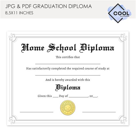 High School Diploma Template Word Doctemplates
