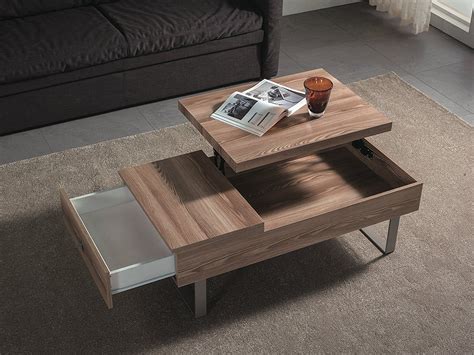 Viva Home Harriet Coffee Convertible Tabletop Functional Furniture Coffee Table Walnut