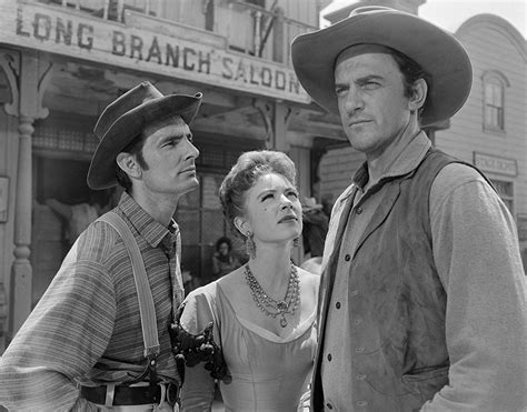 James Arness Amanda Blake And Dennis Weaver In Gunsmoke 1955