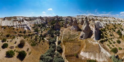Aerial View Of Goreme Valley In Turkey Panorama Of Cappadocia Wide