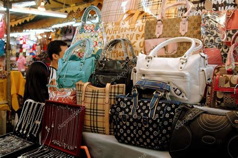Bangkok Thailand Knock Off Bags At Night Market Stock Editorial