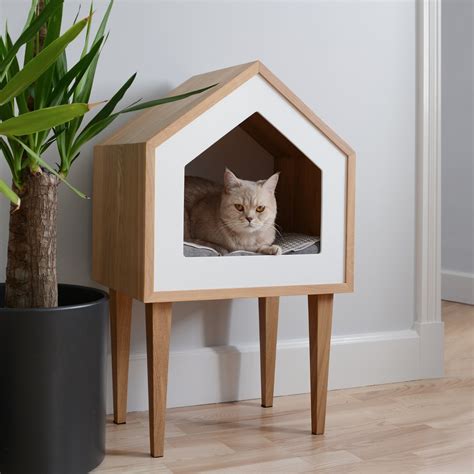 Premium Cat House Cat House Oak Wood Cat House Cat Tree Etsy